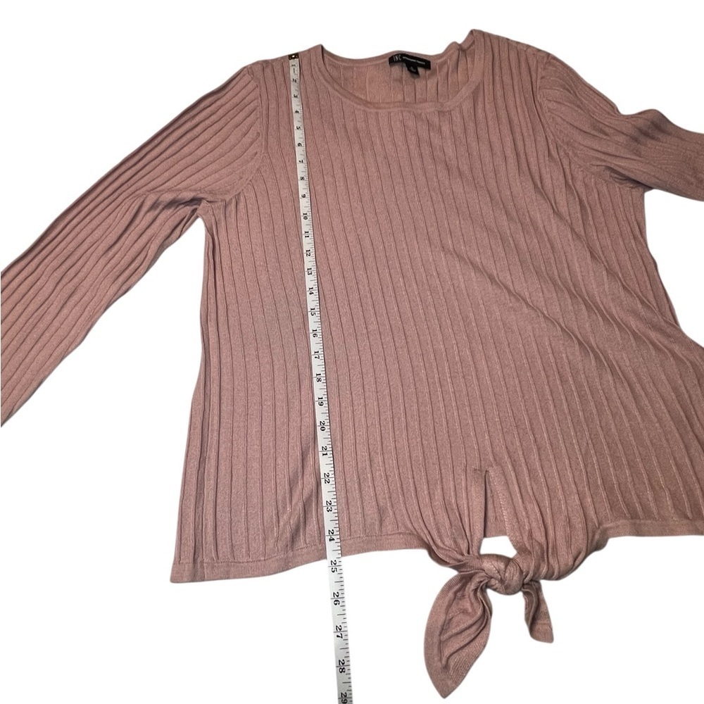 INC International Concepts Blush Pink Ribbed Tie Front Crewneck Sweater New XL - Picture 11 of 11